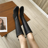 Öko bőrből készült női térdcsizma új modellje