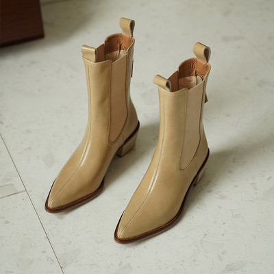 Moderne ženske čizme od eko kože model sa špicastom petom