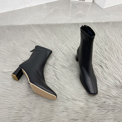 Novi model ženskih čizama od eko kože sa petom visine 6 cm