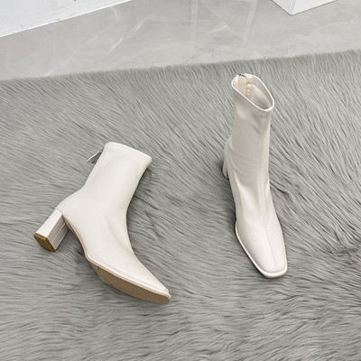 Novi model ženskih čizama od eko kože sa petom visine 6 cm