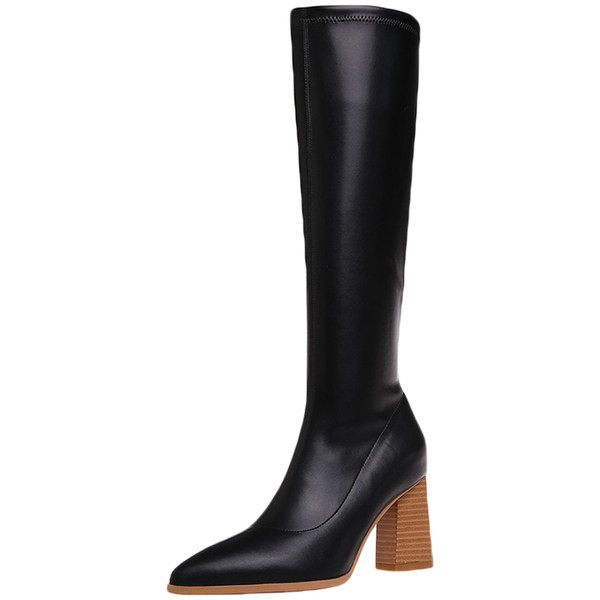 Stílusos női magas sarkú csizma cipzárral