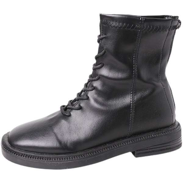 Alkalmi női csizma lapos talppal - eco bőr