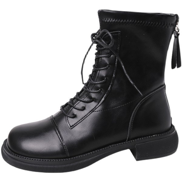 Ležerne čizme od umjetne kože u bijeloj i crnoj boji