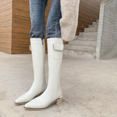 Ženske gornje čizme s patentnim zatvaračem na špic