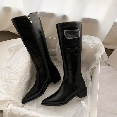 Ženske gornje čizme s patentnim zatvaračem na špic