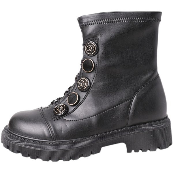 Női alkalmi csizma eko bőrből - fekete színben