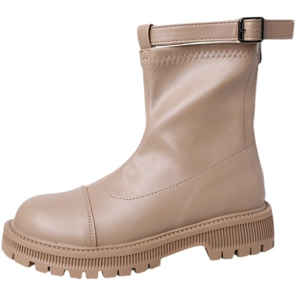 Új modell alkalmi csizma durva talppal és cipzárral