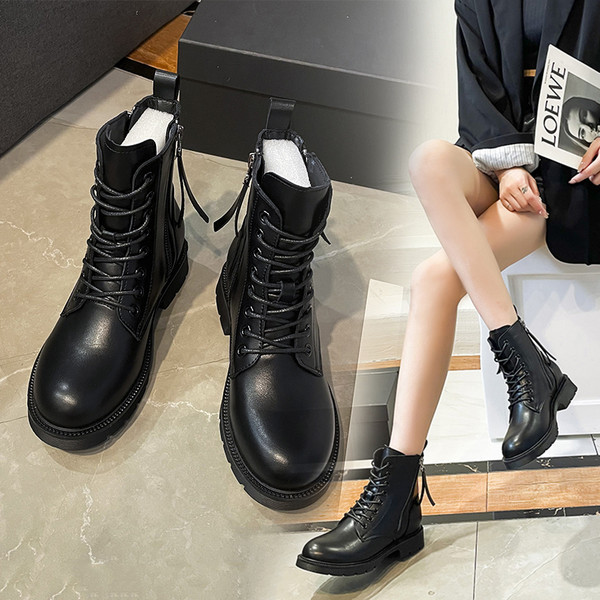 Ležerne kožne čizme s vezicama i patentnim zatvaračem