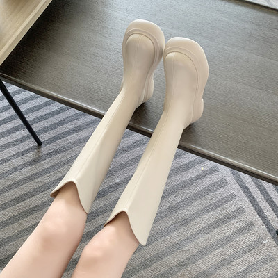 Öko bőrből készült, durva talpú női térdcsizma új modellje