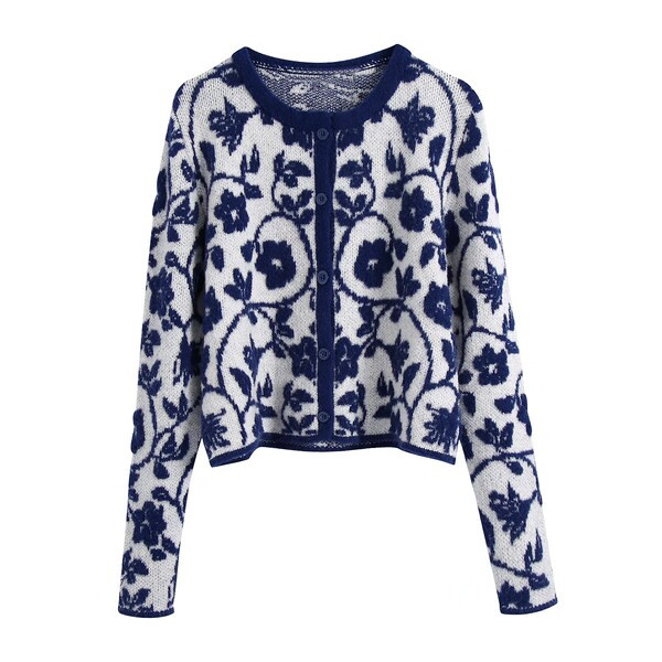 Őszi mellény virágmintával és gombokkal