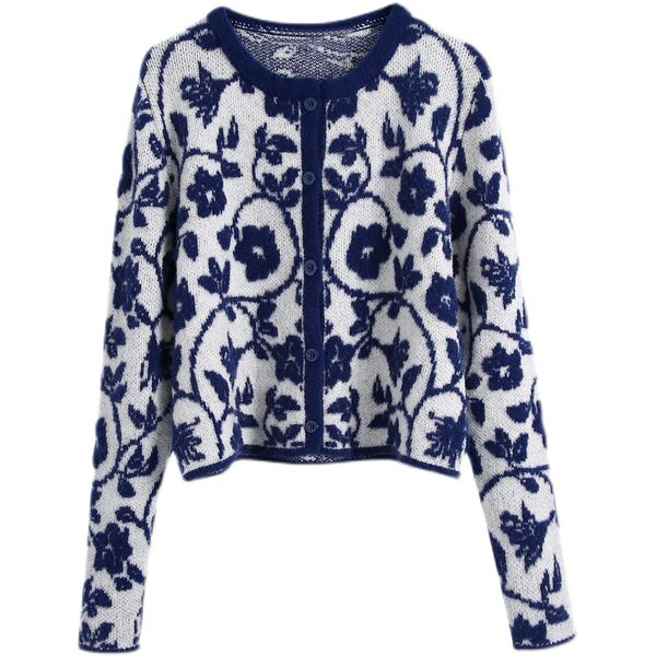 Őszi mellény virágmintával és gombokkal