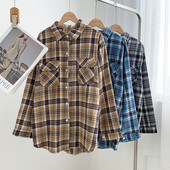 Új modell női kockás ing zsebekkel