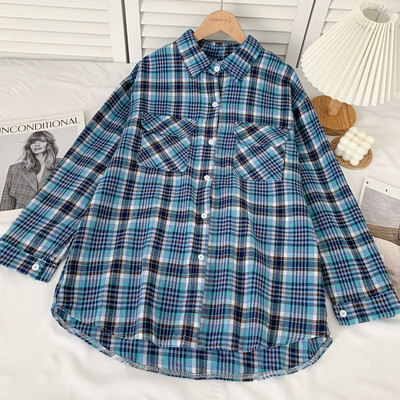 Új modell női kockás ing zsebekkel