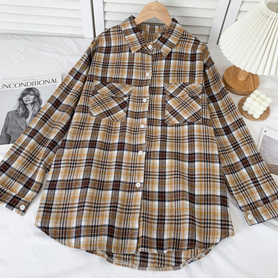 Új modell női kockás ing zsebekkel