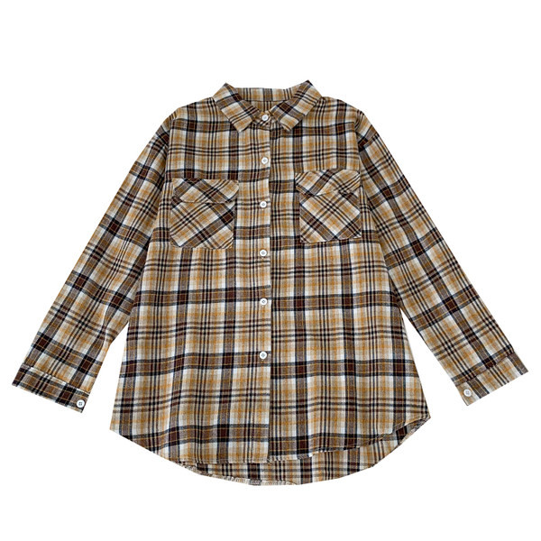 Új modell női kockás ing zsebekkel