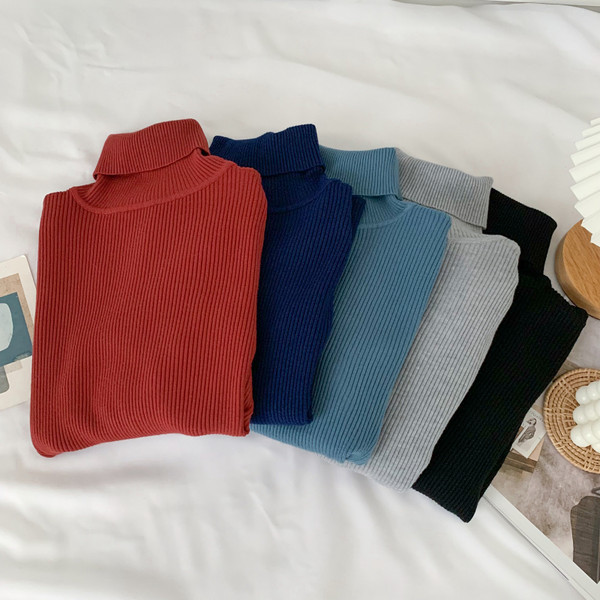 Alkalmi női pulóver magas pólógallérral több színben