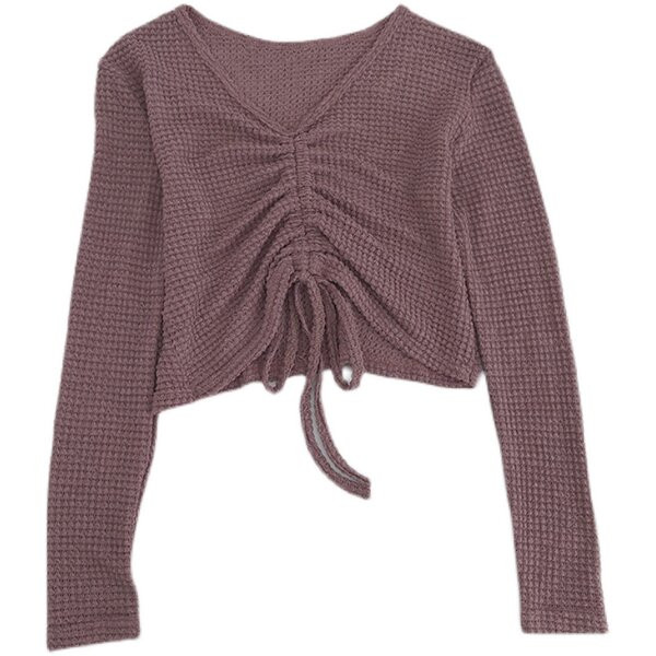 Alkalmi blúz spitz nyakkivágással és nyakkendővel