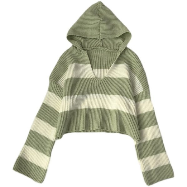 Naiste laiade varrukatega triibuline kampsun