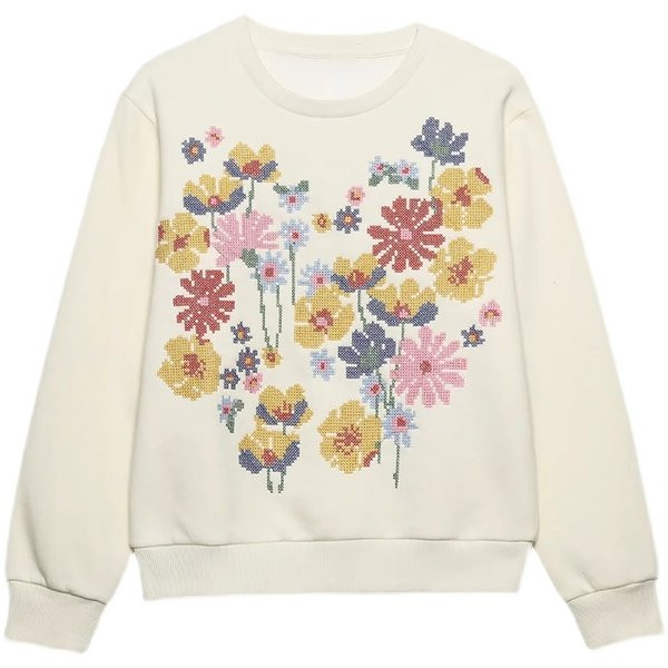 Női blúz virágos hímzéssel