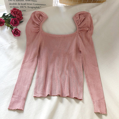 Naiste moodne kandilise kaelusega pluus