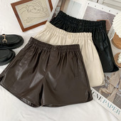 Öko-nahast valmistatud vabaaja naiste lühikesed püksid