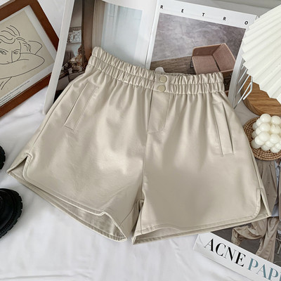 Öko-nahast valmistatud vabaaja naiste lühikesed püksid