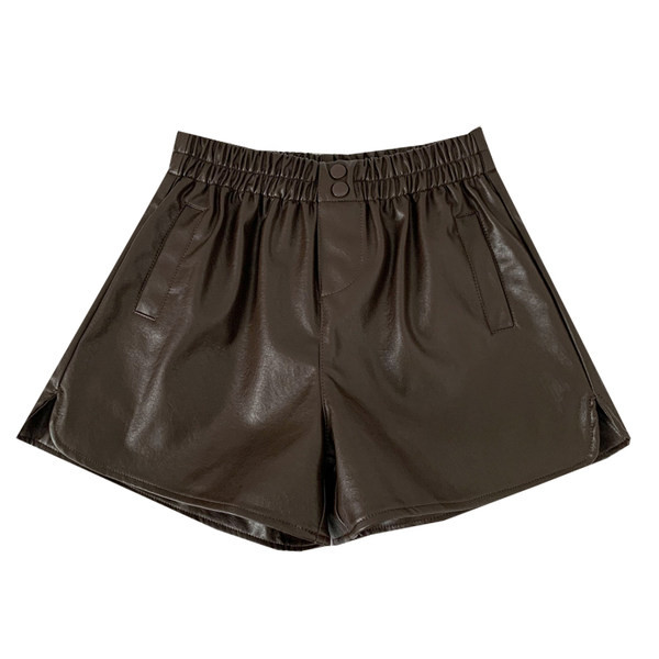 Öko-nahast valmistatud vabaaja naiste lühikesed püksid