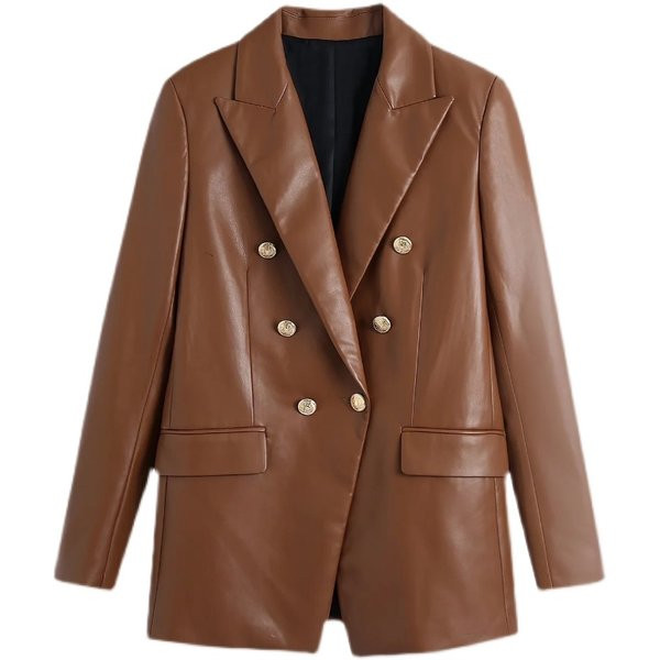 Modern női kabát eko bőrből