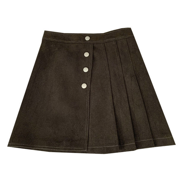 Rövid női szabású szoknya gombokkal