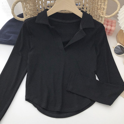 Naiste klassikalise krae ja pikkade varrukatega pluus