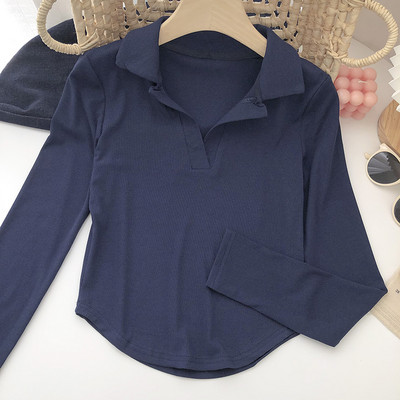 Naiste klassikalise krae ja pikkade varrukatega pluus