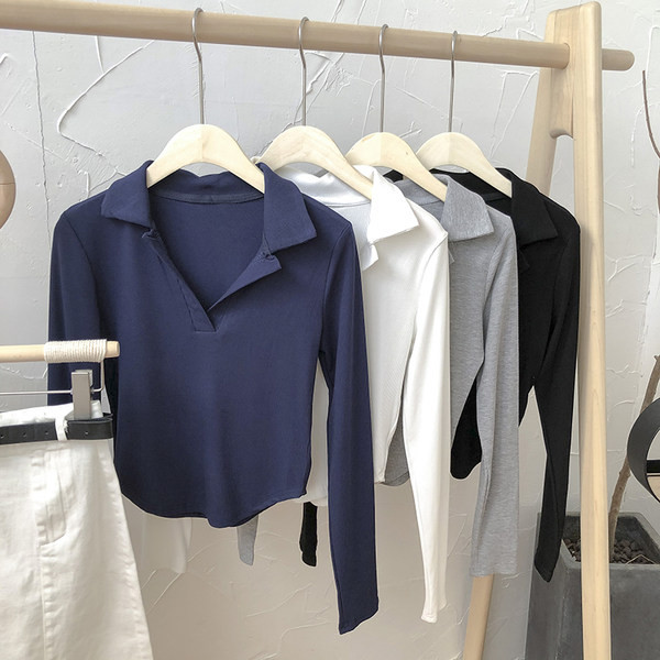 Naiste klassikalise krae ja pikkade varrukatega pluus