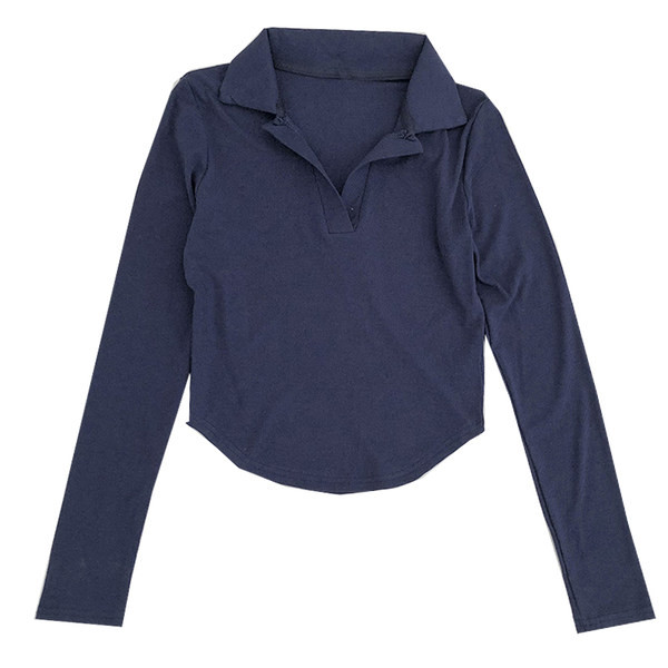 Naiste klassikalise krae ja pikkade varrukatega pluus