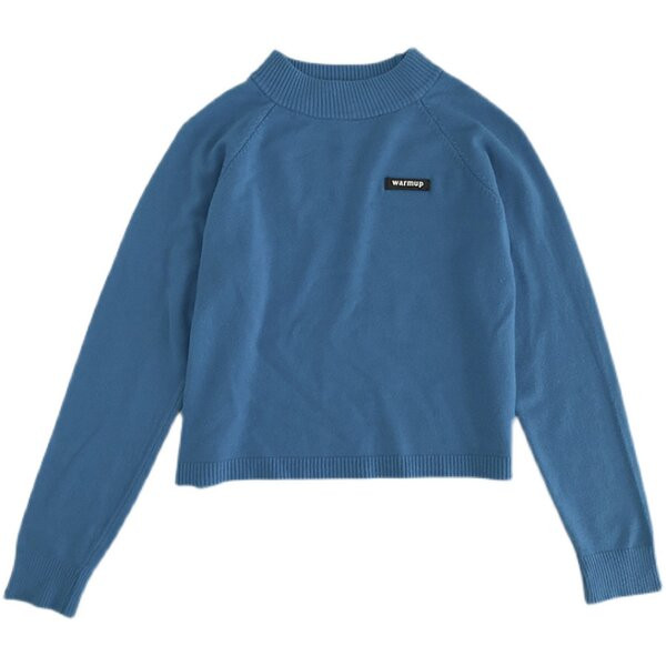 Γυναικείο πουλόβερ με έμβλημα και χαμηλό γιακά