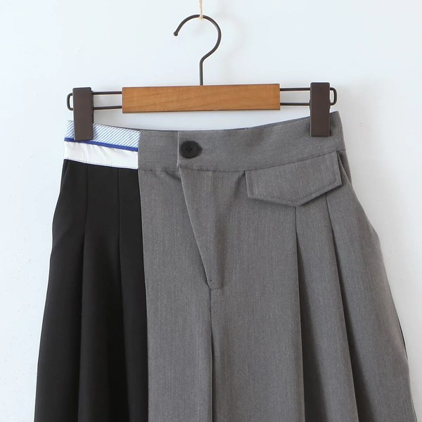 Uue mudeli pika lõikega kõrge vöökohaga püksid