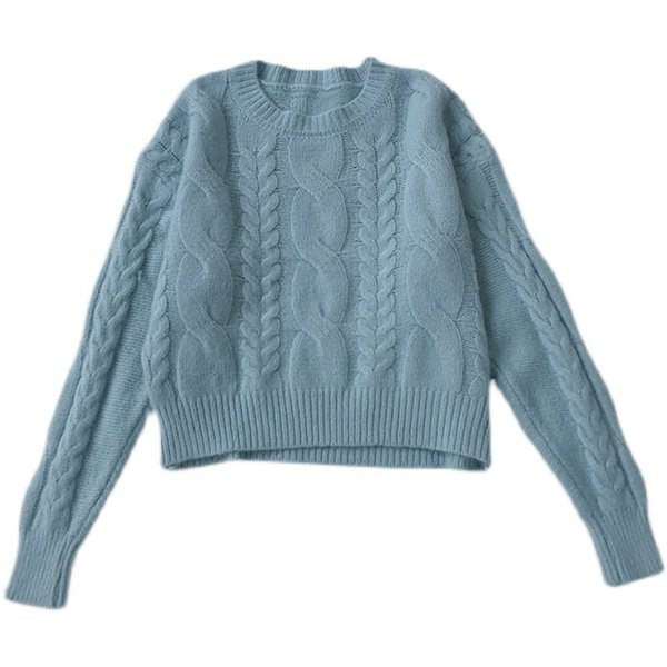 Γυναικείο πουλόβερ με οβάλ λαιμόκοψη - σε τρία χρώματα