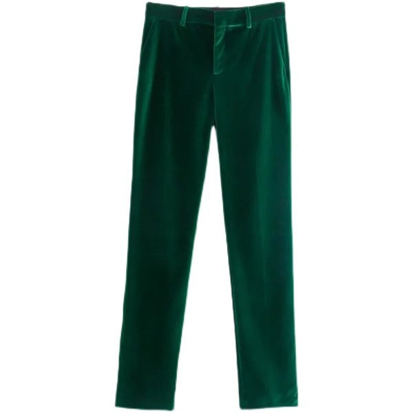 Női bársony nadrág új modellje zöld színben