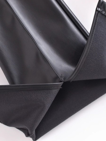 Öko-nahast sügispüksid kõrge vöökohaga