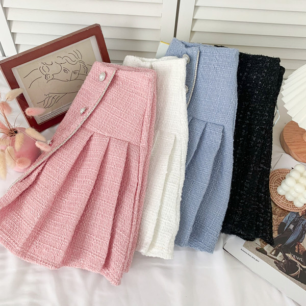 Fusta de dama croiala model nou cu nasturi - mai multe culori