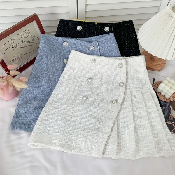 Fusta de dama croiala model nou cu nasturi - mai multe culori