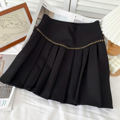 Modern női rakott rövid szoknya magas derékkal