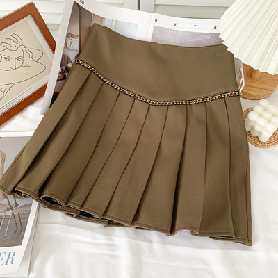 Modern női rakott rövid szoknya magas derékkal