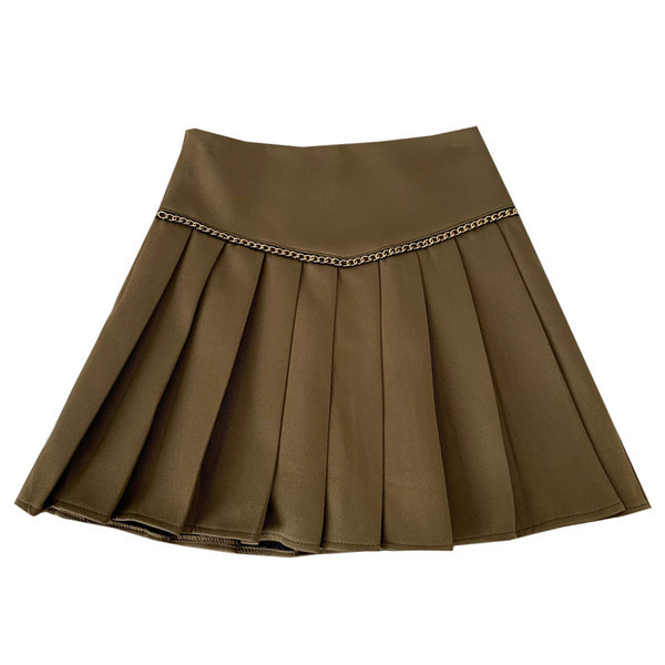 Modern női rakott rövid szoknya magas derékkal