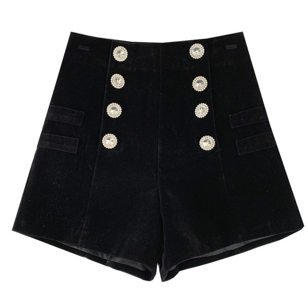 Női bársony rövidnadrág új modellje gombokkal