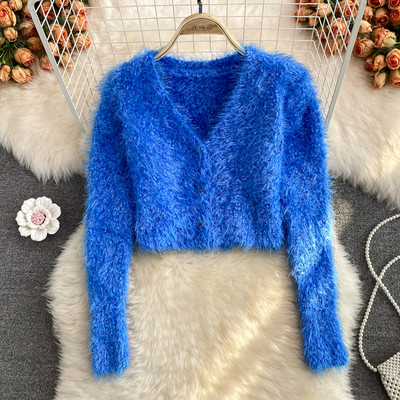 Uue mudeli naiste lühike nööpide ja pikkade varrukatega kardigan