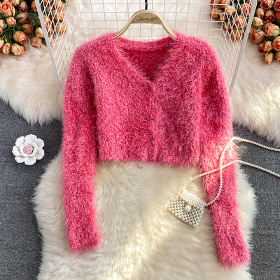 Uue mudeli naiste lühike nööpide ja pikkade varrukatega kardigan