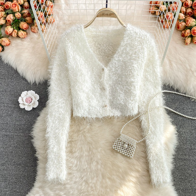 Uue mudeli naiste lühike nööpide ja pikkade varrukatega kardigan