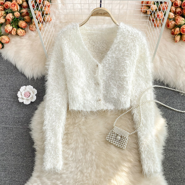 Uue mudeli naiste lühike nööpide ja pikkade varrukatega kardigan