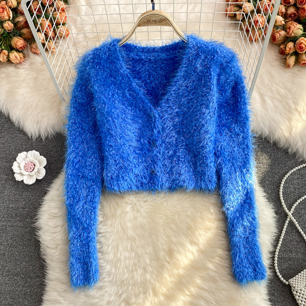 Uue mudeli naiste lühike nööpide ja pikkade varrukatega kardigan