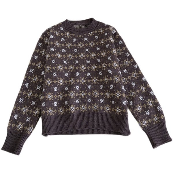 Színes női pulóver kerek nyakkivágással